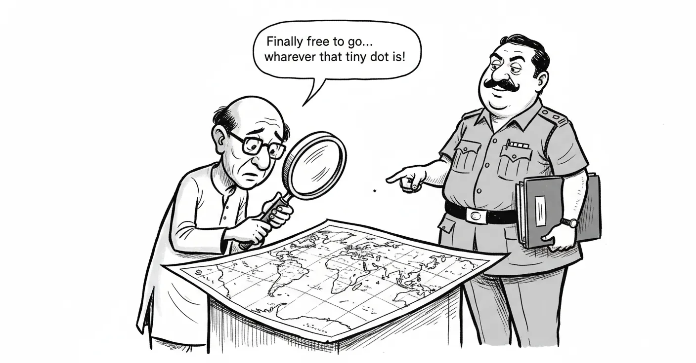 Finally free to go... wherever that tiny dot is!