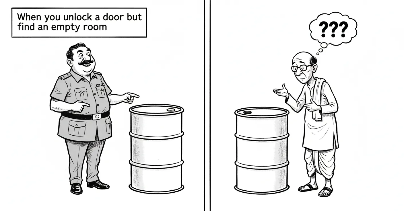 When you unlock a door but find an empty room